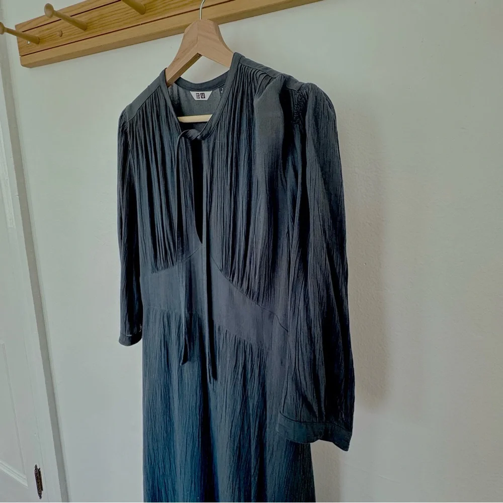 Uniqlo Dark Teal Midi Dress M - Picture 3 of 7